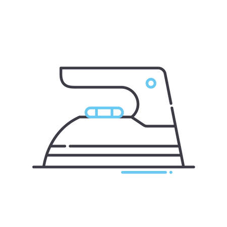 electric iron line icon, outline symbol, vector illustration, concept signのイラスト素材