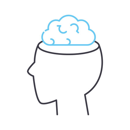 empty mind line icon, outline symbol, vector illustration, concept sign