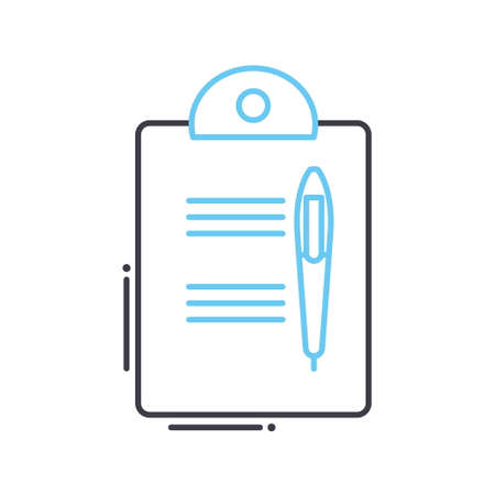 enroll line icon, outline symbol, vector illustration, concept signのイラスト素材