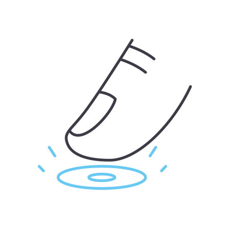 fingerprint scanner line icon, outline symbol, vector illustration, concept signのイラスト素材