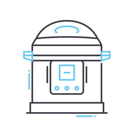 electronic rice cooker line icon, outline symbol, vector illustration, concept signのイラスト素材