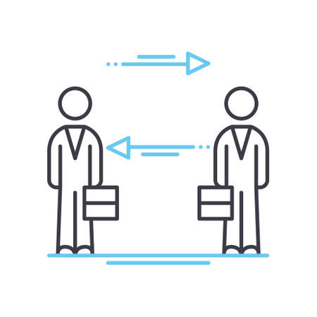 business relationship line icon, outline symbol, vector illustration, concept signのイラスト素材