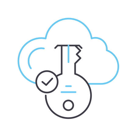 cloud access line icon, outline symbol, vector illustration, concept signのイラスト素材