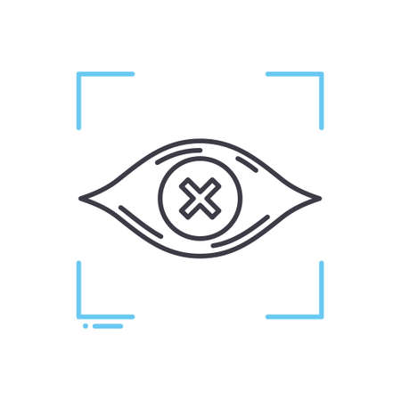 eye scan line icon, outline symbol, vector illustration, concept signのイラスト素材