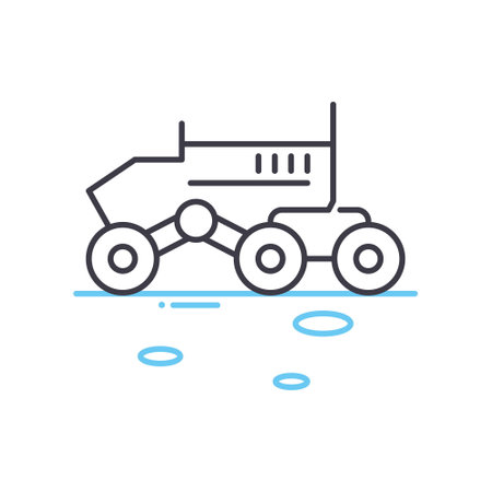 colony transport line icon, outline symbol, vector illustration, concept signのイラスト素材