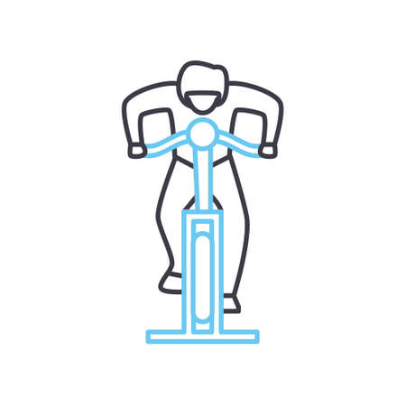 exercycle line icon, outline symbol, vector illustration, concept signのイラスト素材