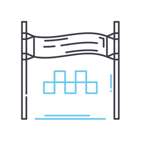finish line line icon, outline symbol, vector illustration, concept signのイラスト素材