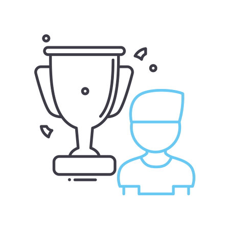 champion line icon, outline symbol, vector illustration, concept signのイラスト素材