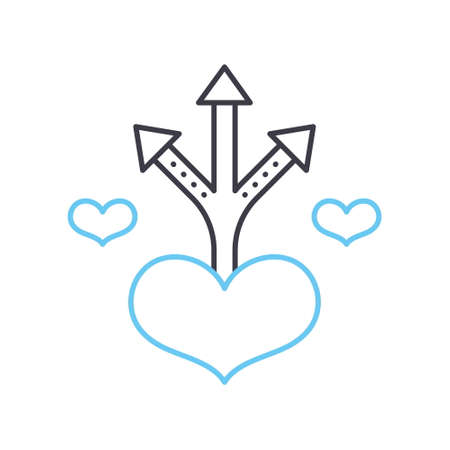 charity grow line icon, outline symbol, vector illustration, concept signのイラスト素材