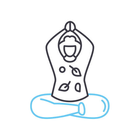calm line icon, outline symbol, vector illustration, concept signのイラスト素材