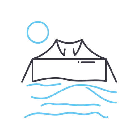 desert tent line icon, outline symbol, vector illustration, concept signのイラスト素材