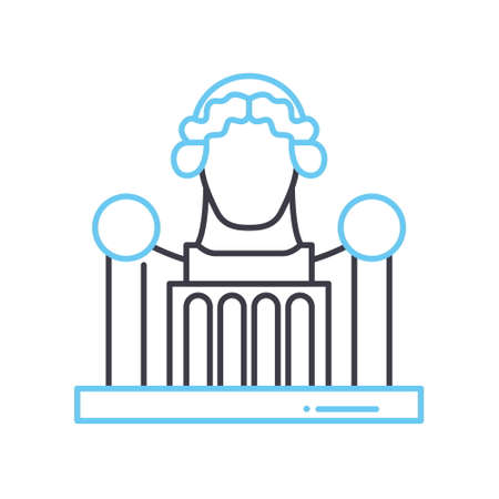 fire extinguisher line icon, outline symbol, vector illustration, concept signのイラスト素材