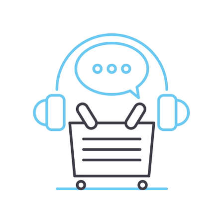 customer services line icon, outline symbol, vector illustration, concept signのイラスト素材