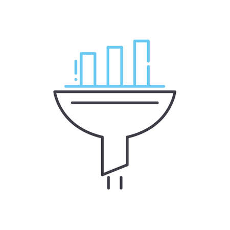 marketing funnel line icon, outline symbol, vector illustration, concept signのイラスト素材