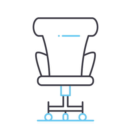 office chair line icon, outline symbol, vector illustration, concept signのイラスト素材