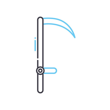 scythe line icon, outline symbol, vector illustration, concept sign