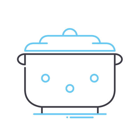 pot line icon, outline symbol, vector illustration, concept signのイラスト素材