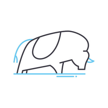 trade bull line icon, outline symbol, vector illustration, concept signのイラスト素材