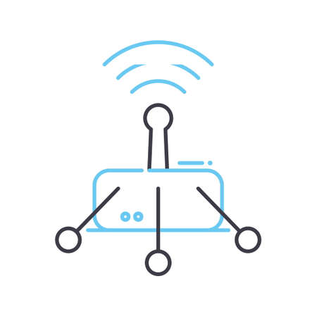 wifi hotspot service line icon, outline symbol, vector illustration, concept signのイラスト素材