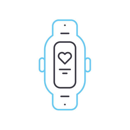 smart watch line icon, outline symbol, vector illustration, concept signのイラスト素材