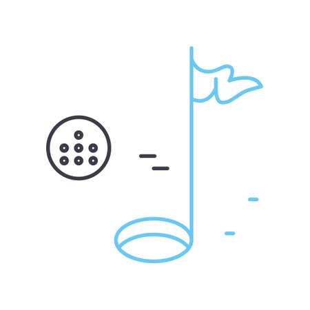 playing golf line icon, outline symbol, vector illustration, concept signのイラスト素材