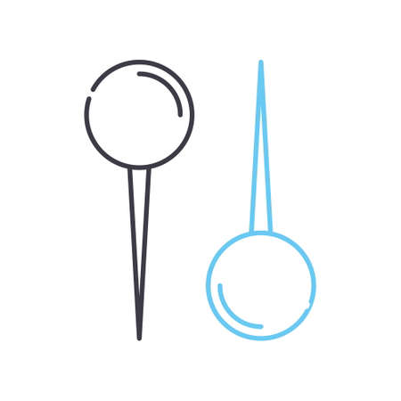pin line icon, outline symbol, vector illustration, concept signのイラスト素材