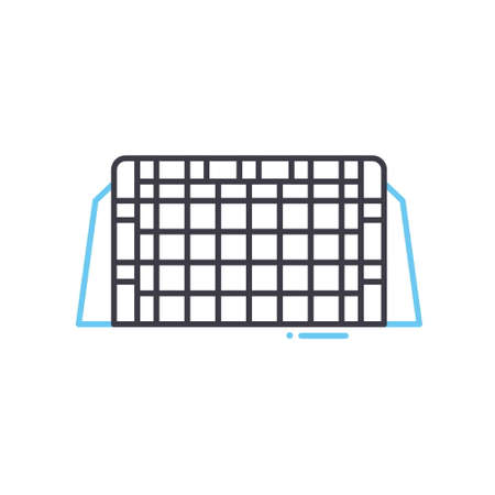 soccer gate line icon, outline symbol, vector illustration, concept signのイラスト素材