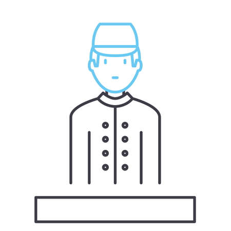 police officer avatar line icon, outline symbol, vector illustration, concept signのイラスト素材