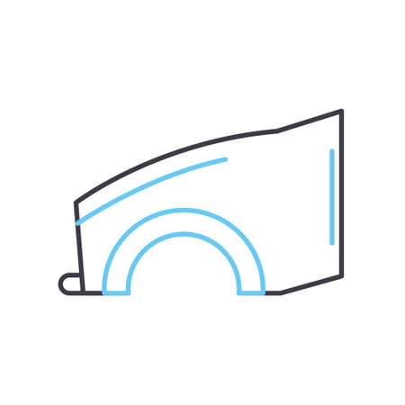 front bumper line icon, outline symbol, vector illustration, concept signのイラスト素材