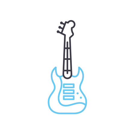 guitar line icon, outline symbol, vector illustration, concept signのイラスト素材