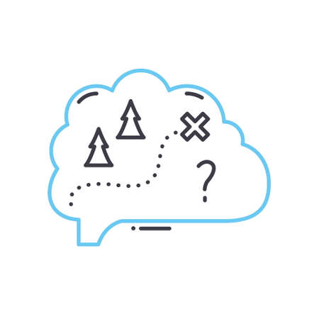 mind games line icon, outline symbol, vector illustration, concept signのイラスト素材