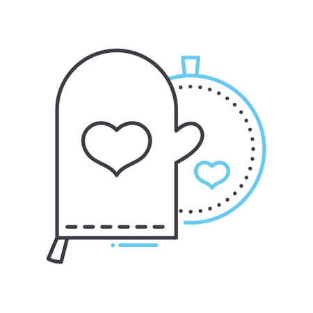 kitchen potholder glove line icon, outline symbol, vector illustration, concept signのイラスト素材