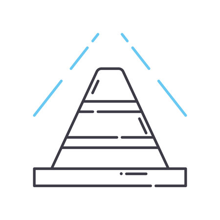 road of cone line icon, outline symbol, vector illustration, concept signのイラスト素材