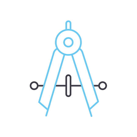 traffic cone line icon, outline symbol, vector illustration, concept signのイラスト素材