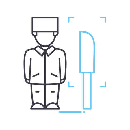 surgeon line icon, outline symbol, vector illustration, concept signのイラスト素材