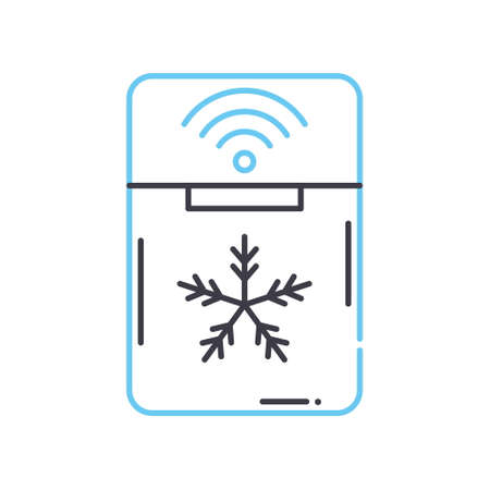 refrigerator line icon, outline symbol, vector illustration, concept signのイラスト素材