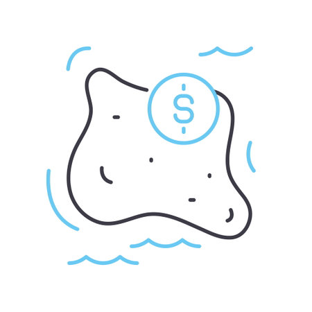 rich country line icon, outline symbol, vector illustration, concept signのイラスト素材