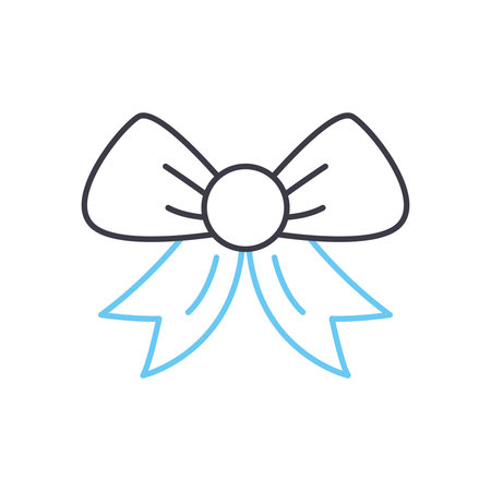 gift ribbon line icon, outline symbol, vector illustration, concept signのイラスト素材