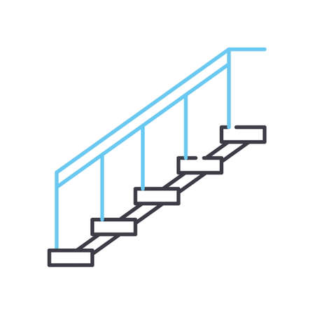 stairs line icon, outline symbol, vector illustration, concept signのイラスト素材