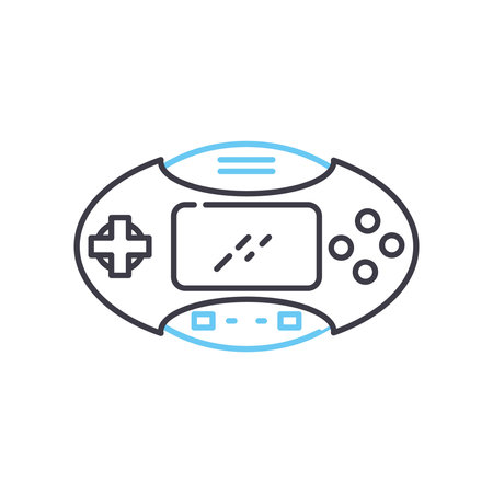 portable game line icon, outline symbol vector illustration, concept sign