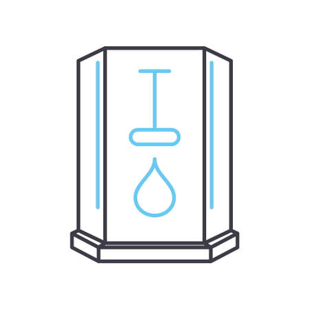 glass bath line icon, outline symbol vector illustration, concept signのイラスト素材