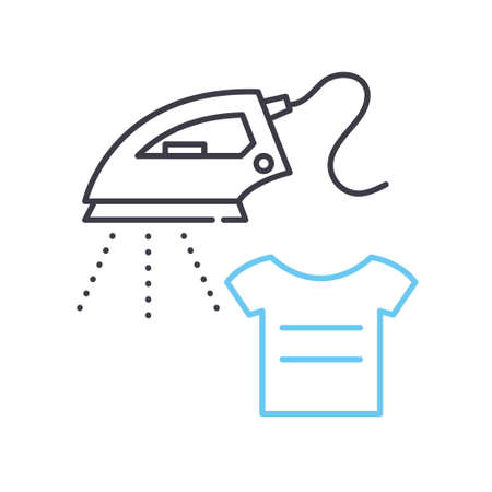 ironing line icon, outline symbol vector illustration, concept signのイラスト素材