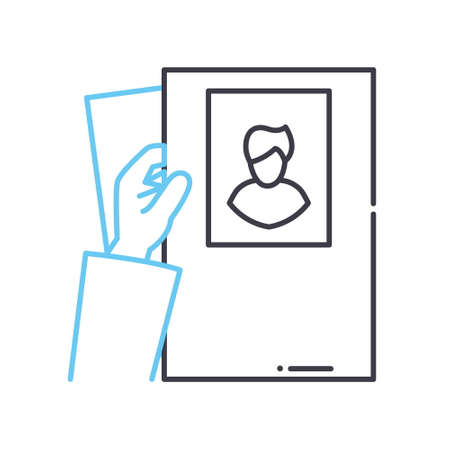 resume line icon, outline symbol vector illustration, concept signのイラスト素材