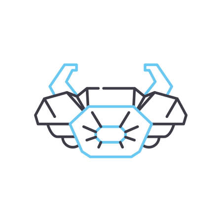 space interceptor line icon, outline symbol vector illustration, concept signのイラスト素材