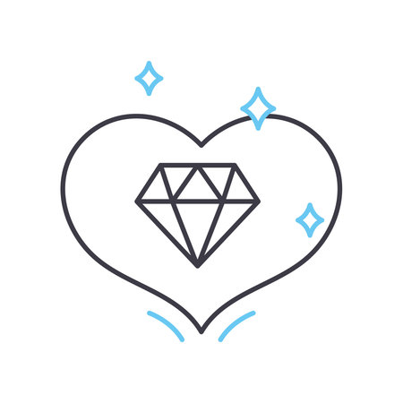 vip heart line icon, outline symbol, vector illustration, concept signのイラスト素材
