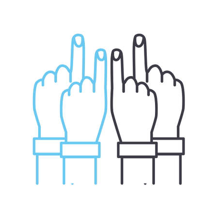 voting line icon, outline symbol vector illustration, concept signのイラスト素材