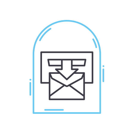 mailbox line icon, outline symbol vector illustration, concept signのイラスト素材