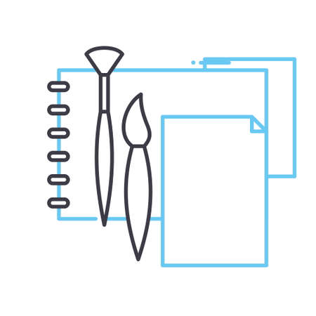 painting line icon, outline symbol, vector illustration, concept signのイラスト素材