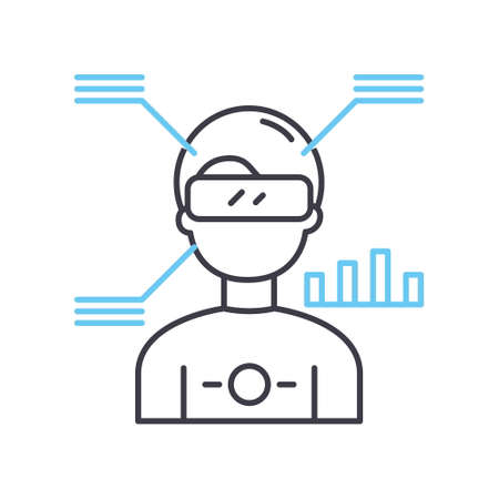 simulation line icon, outline symbol, vector illustration, concept signのイラスト素材