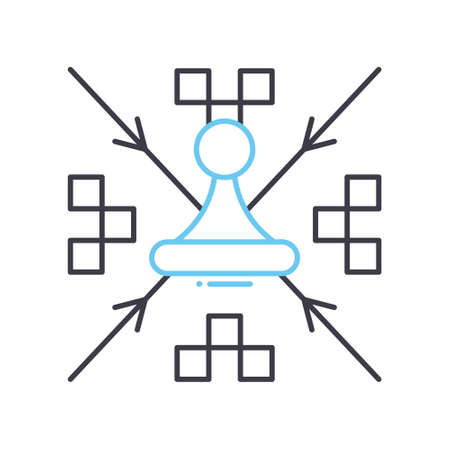 strategy line icon, outline symbol, vector illustration, concept signのイラスト素材